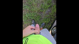 Quick Pee at Work Outside in Public