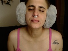 Sick Girl Makes Snotty Mess Cough Sneezing Nose Blowing - Screenshot 5 of 16 - Snot