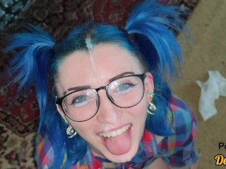 a selection of a lot of serma for a cute schoolgirl with glasses