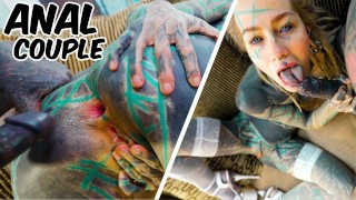 Scopata anale dura per ragazza tatuata - Balls Deep assfuck per Goth Slut - Bancomat, facciale