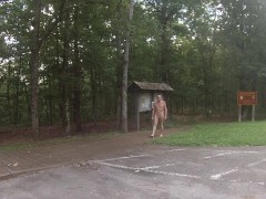 Checking out a public historic site while naked
