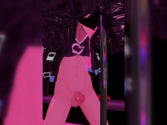 Full tracking VR footage, Japanese boy pole dancing and masturbating