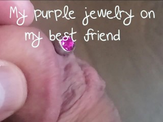 Beautiful Frenum Cock - Purple Jewelry on Mt Peirced Cock-