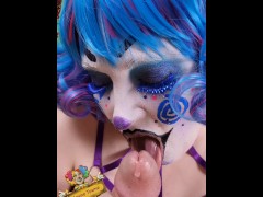 Clown Girl Teases for Cumshot