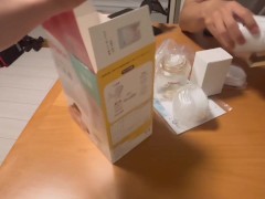 【ボテ腹】搾乳器を買ったから、私の乳首と彼の乳首を使って練習したよ✨ - Screenshot 7 of 16 - 足フェチ