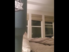 Sexy MILF sucks, rides, and gets creampied clothed in her birthday dress