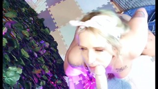 POV Blonde devoured all that cock then rubs & tickles with toes