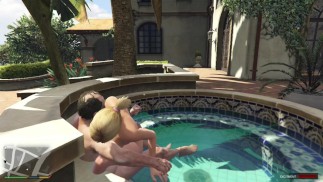Tracey Cheats her Boyfriend with Trevor in the Pool! Blowjob and Anal sex! GTA Free Porn
