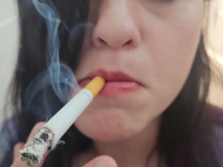 POV Smoking Hot Neighbor Starts Masturbating in Front of me