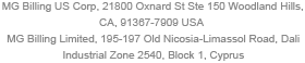 MG Billing US Corp address